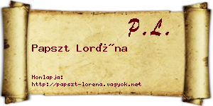Papszt Loréna névjegykártya